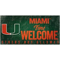 Miami Hurricanes 6" x 12" Fans Welcome Sign