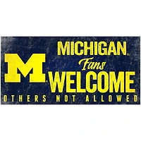 Michigan Wolverines 6" x 12" Fans Welcome Sign