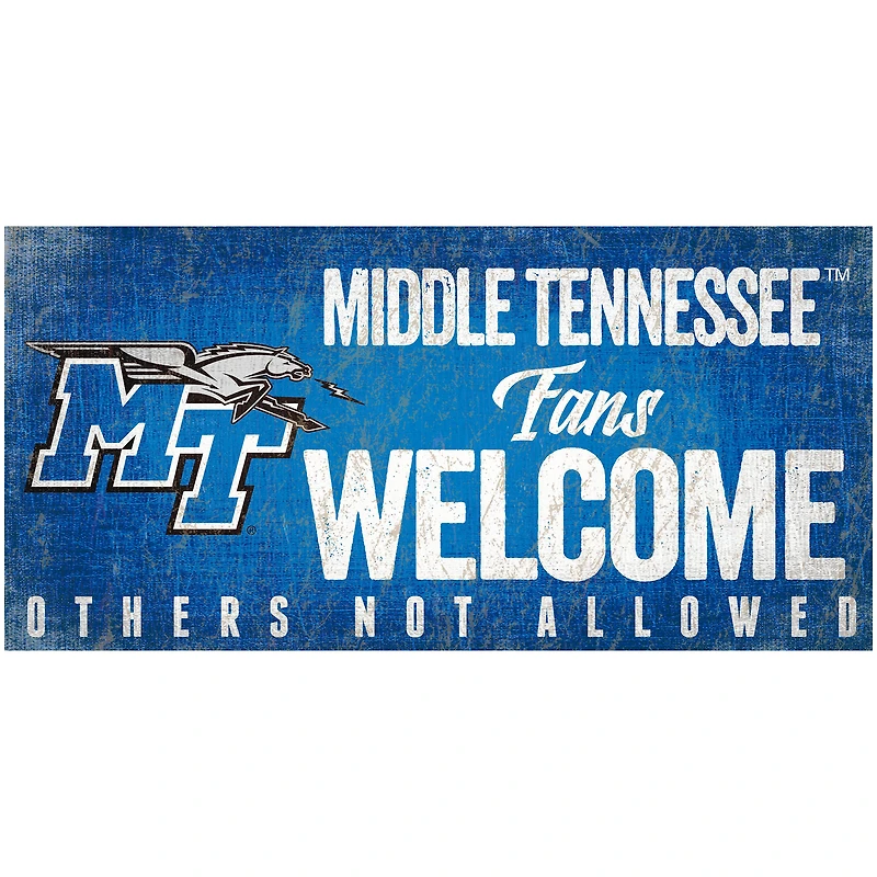 MTSU Blue Raiders 6" x 12" Fans Welcome Sign