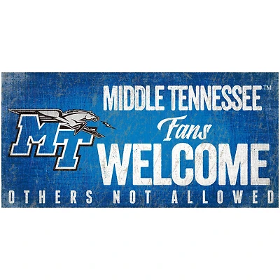 MTSU Blue Raiders 6" x 12" Fans Welcome Sign