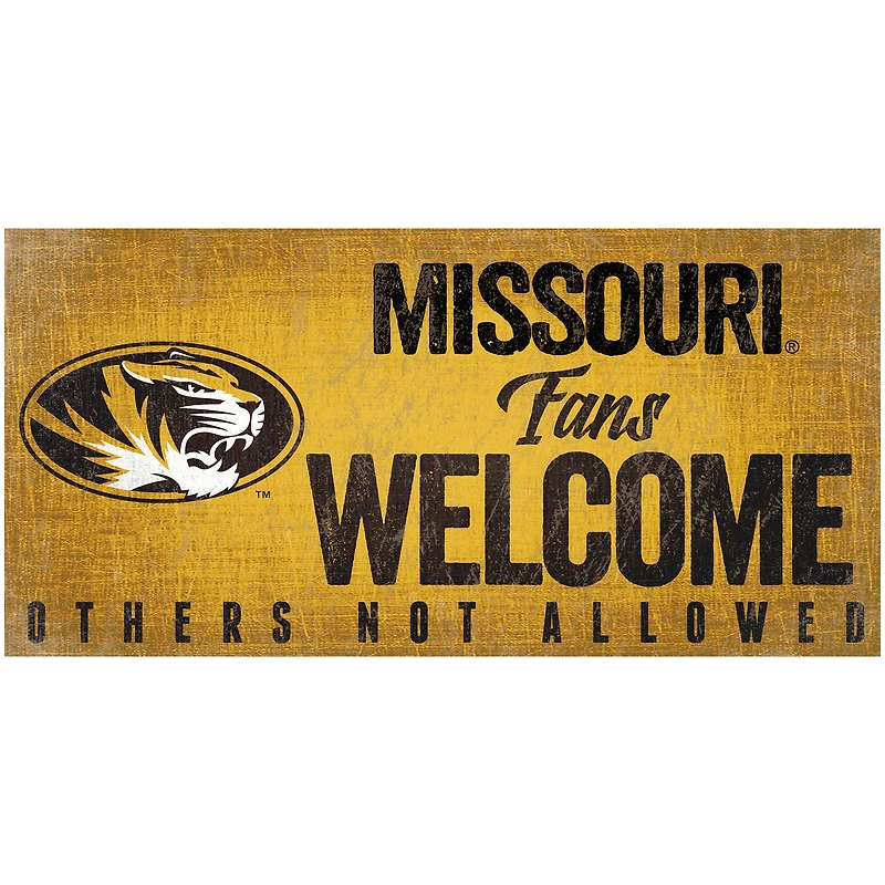 Missouri Tigers 6" x 12" Fans Welcome Sign