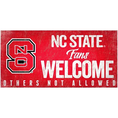NC State Wolfpack 6" x 12" Fans Welcome Sign