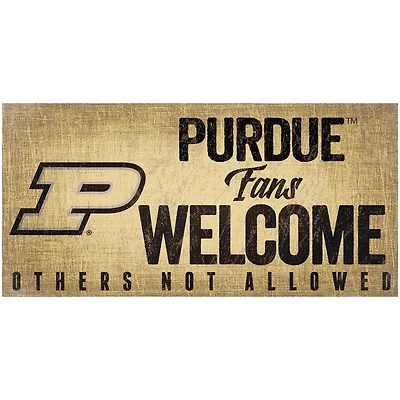 Purdue Boilermakers 6" x 12" Fans Welcome Sign