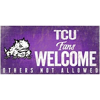 TCU Horned Frogs 6" x 12" Fans Welcome Sign