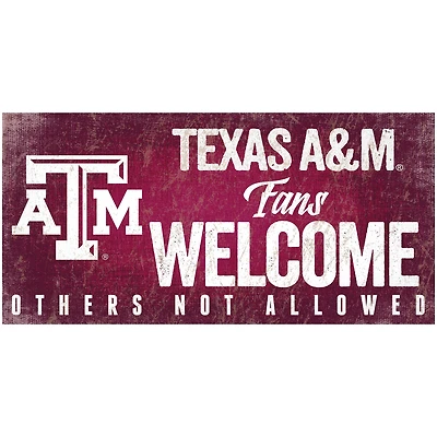 Texas A&M Aggies 6" x 12" Fans Welcome Sign
