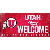 Utah Utes 6" x 12" Fans Welcome Sign