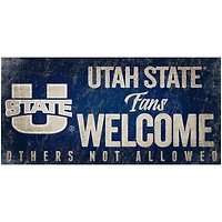 Utah State Aggies 6" x 12" Fans Welcome Sign