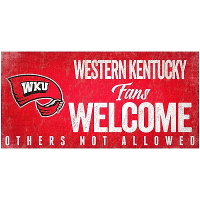 Western Kentucky Hilltoppers 6" x 12" Fans Welcome Sign