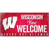 Wisconsin Badgers 6" x 12" Fans Welcome Sign