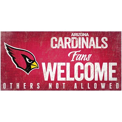 Arizona Cardinals 6" x 12" Fans Welcome Sign