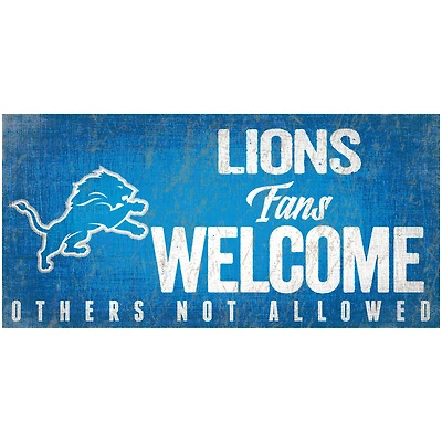 Detroit Lions 6" x 12" Fans Welcome Sign