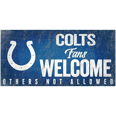 Indianapolis Colts 6" x 12" Fans Welcome Sign