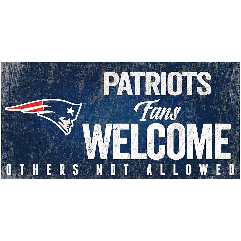 New England Patriots 6" x 12" Fans Welcome Sign