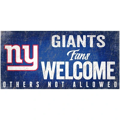 New York Giants 6" x 12" Fans Welcome Sign