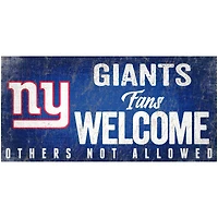 New York Giants 6" x 12" Fans Welcome Sign