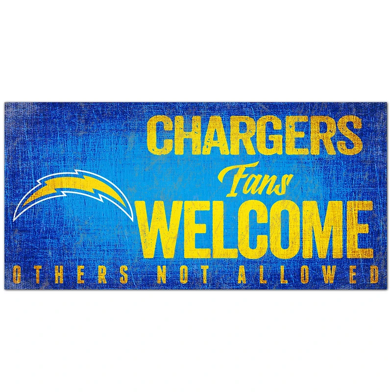 Los Angeles Chargers 6" x 12" Fans Welcome Sign