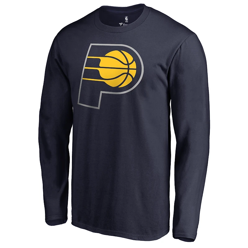 Men's Navy Indiana Pacers Primary Logo Long Sleeve T-Shirt