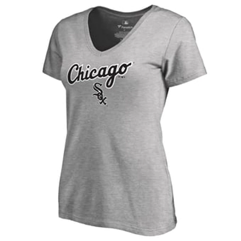 Women's Ash Chicago White Sox Team Lockup T-Shirt
