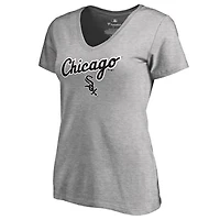 Women's Ash Chicago White Sox Team Lockup T-Shirt