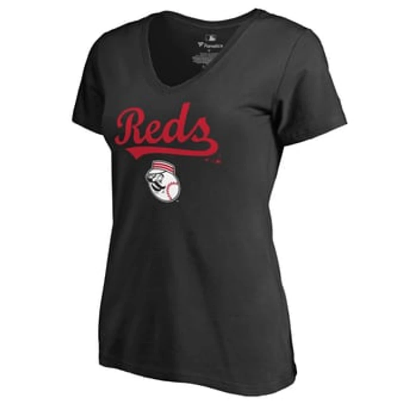 Women's Black Cincinnati Reds Team Lockup T-Shirt