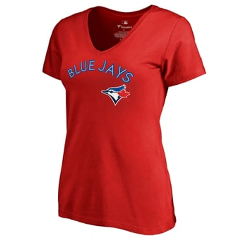 Women's Red Toronto Blue Jays Team Lockup T-Shirt