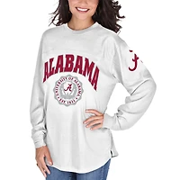 Women's Pressbox White Alabama Crimson Tide Edith Long Sleeve Oversized Top