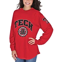 Women's Pressbox Red Texas Tech Red Raiders Edith Long Sleeve Oversized Top