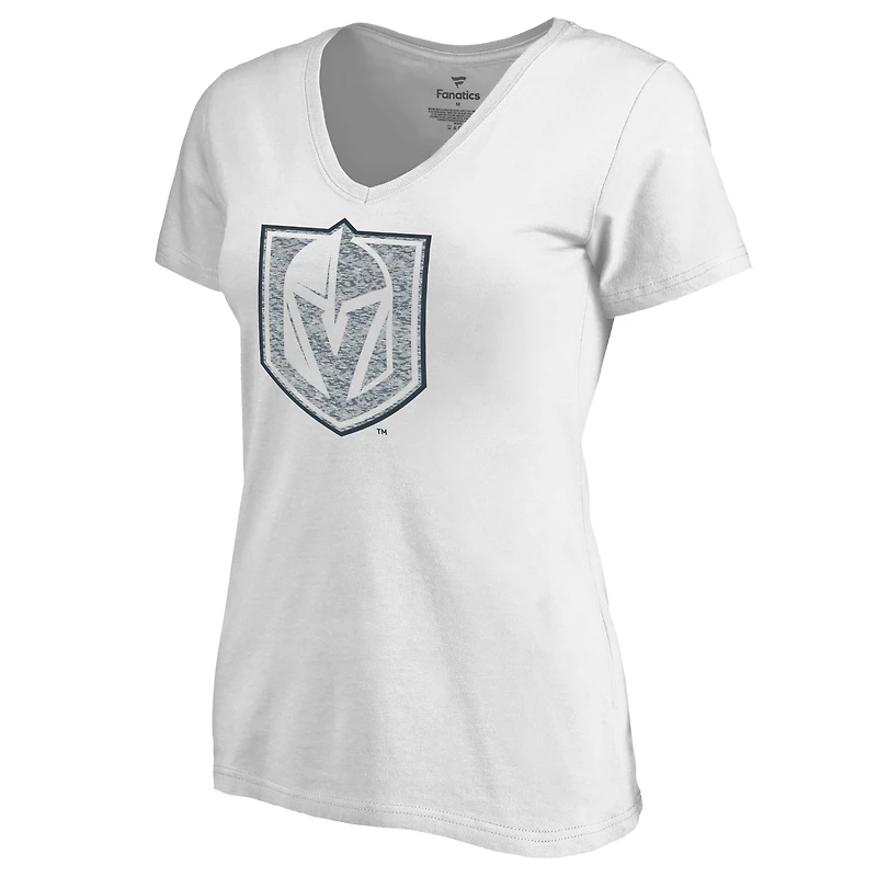 Women's White Vegas Golden Knights Whiteout V-Neck T-Shirt