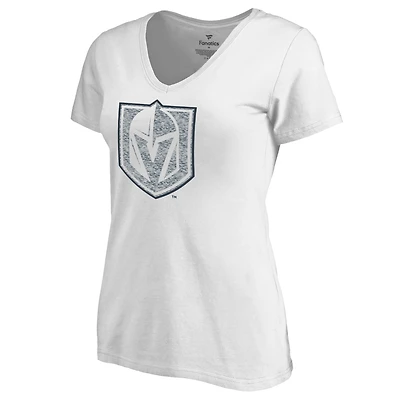 Women's White Vegas Golden Knights Whiteout V-Neck T-Shirt