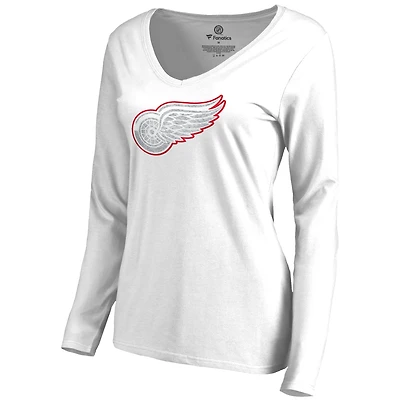 Women's White Detroit Red Wings White Out Long Sleeve T-Shirt
