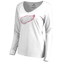 Women's White Detroit Red Wings White Out Long Sleeve T-Shirt