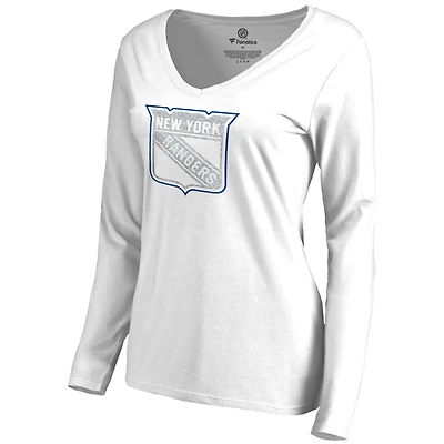 Women's White New York Rangers White Out Long Sleeve T-Shirt