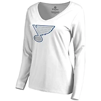 Women's White St. Louis Blues White Out Long Sleeve T-Shirt
