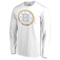 Men's White Boston Bruins White Out Long Sleeve T-Shirt