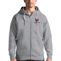 Men's Antigua Gray Arkansas State Red Wolves Victory Full-Zip Hoodie