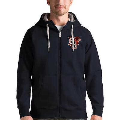 Men's Antigua Charcoal Bowling Green St. Falcons Victory Full-Zip Hoodie