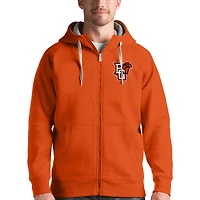 Men's Antigua Orange Bowling Green St. Falcons Victory Full-Zip Hoodie