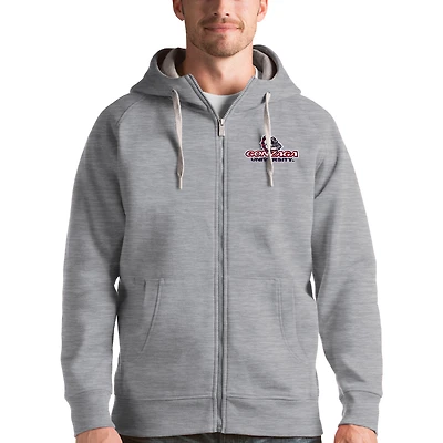 Men's Antigua Gray Gonzaga Bulldogs Victory Full-Zip Hoodie