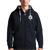 Men's Antigua Charcoal Georgetown Hoyas Victory Full-Zip Hoodie