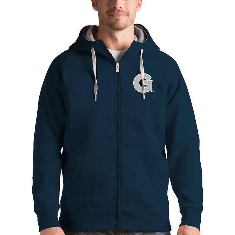 Men's Antigua Navy Georgetown Hoyas Victory Full-Zip Hoodie