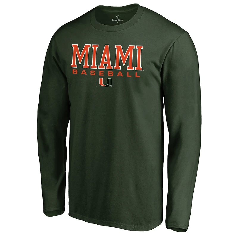 Men's Green Miami Hurricanes Team Unity Baseball Long Sleeve T-Shirt