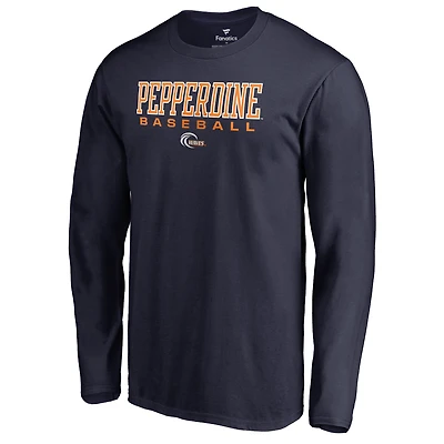 Men's Navy Pepperdine Waves Team Unity Baseball Long Sleeve T-Shirt