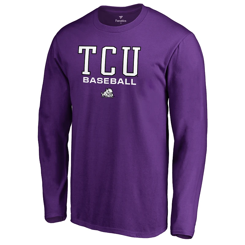 Men's Purple TCU Horned Frogs Team Unity Baseball Long Sleeve T-Shirt