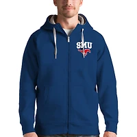Men's Antigua Royal SMU Mustangs Victory Full-Zip Hoodie