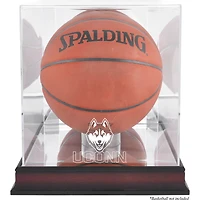 UConn Huskies Mahogany Base Logo Basketball Display Case with Mirror Back