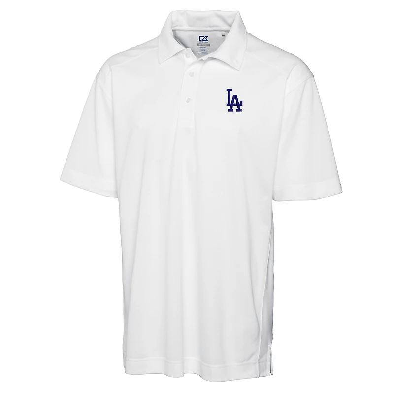 Men's Cutter & Buck White Los Angeles Dodgers Big & Tall DryTec Genre Polo