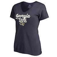 Women's Navy Georgia Tech Yellow Jackets Freehand T-Shirt