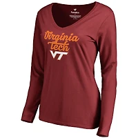 Women's Maroon Virginia Tech Hokies Freehand Long Sleeve T-Shirt