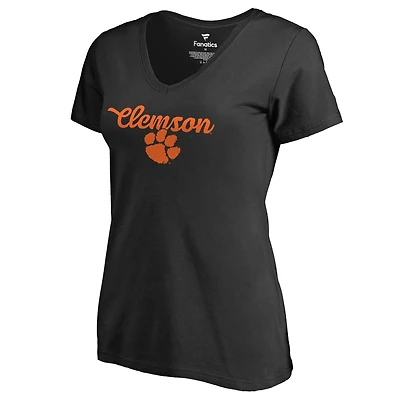 Women's Black Clemson Tigers Freehand T-Shirt
