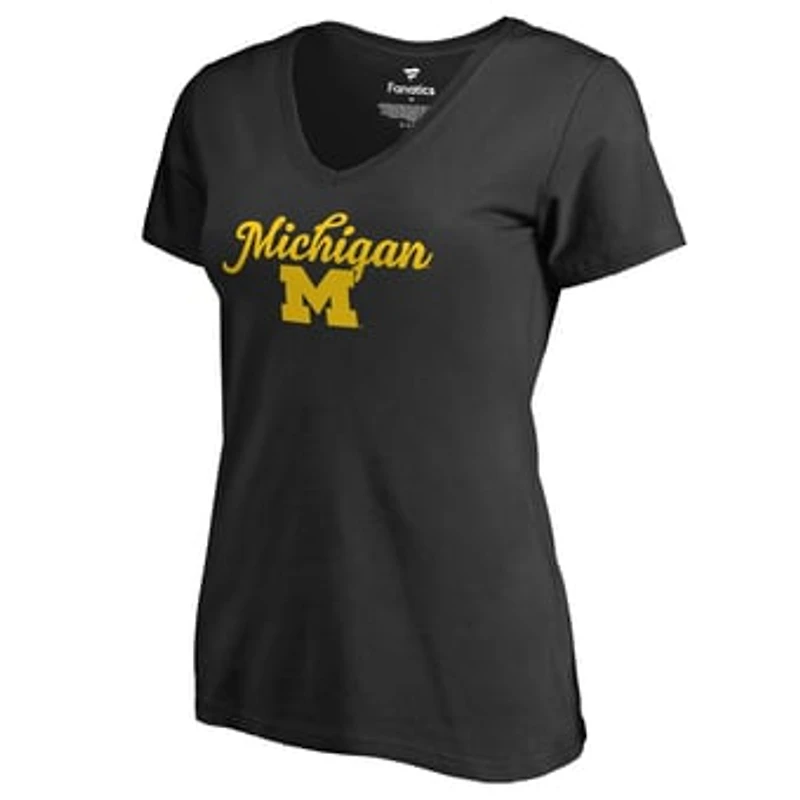 Women's Black Michigan Wolverines Freehand T-Shirt